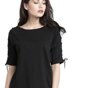 Women Regular Fit Top Lycra Black