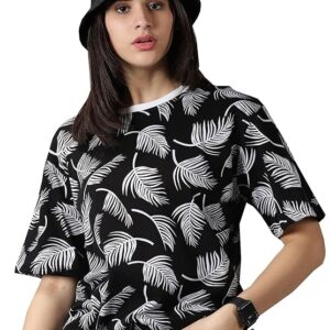 Oversized 100% Cotton Printed T-Shirt for Womens/Girls