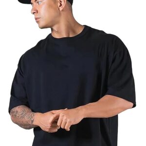 Veirdo® Oversized Baggy Fit Black T-Shirt for Men