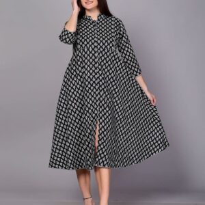 Jessie - Women Black Cotton Dress /Aline Kurti